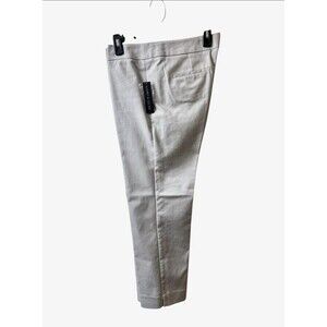 Womens Audrey & Celine Grey Dress Pants 8 Cotton Cropped Slack Trouser NWT